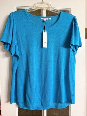 Chico's Bright Turquoise Short-Sleeve Crewneck Tee